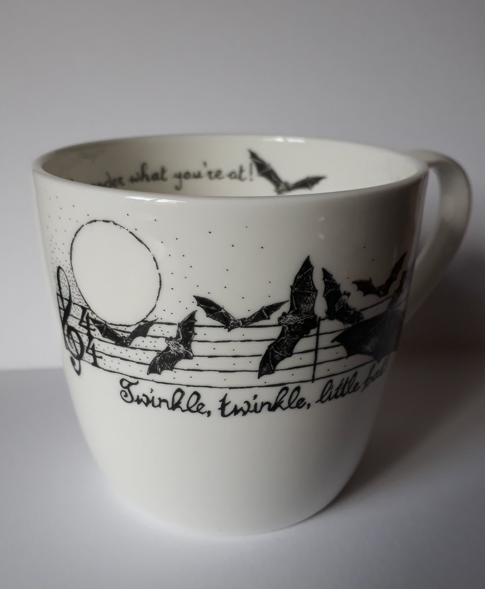 BZIllustrations's tweet photo. On the 7th day of #artadventcalendar is an illustration of Twinkle Twinkle Little Bat, recited by the Mad Hatter in chapter 7 of Lewis Carroll's Alice's Adventures in Wonderland :) Available on a mug or TShirt from my website https://t.co/WSlTFT31sE #cheekyplug #batvent #lovebats https://t.co/qxN6hmoRxs