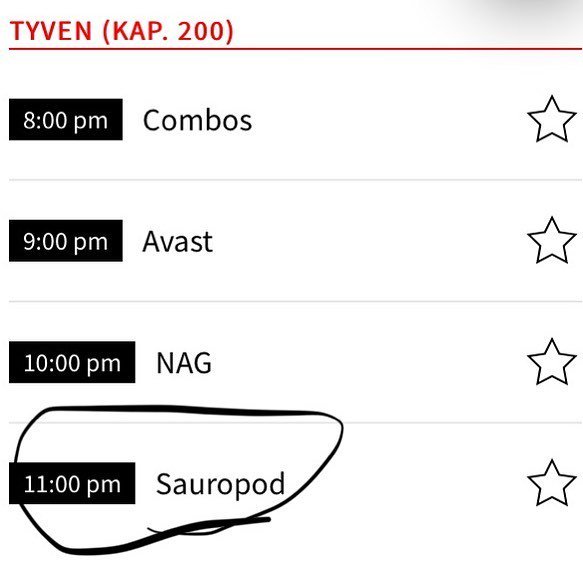 I Februar er det Trondheim Calling og da spiller vi her og da! Det blir artig, håper du kommer og hører på👀
.
#sauropod #trondheimcalling #trondheim #tyven #tyven #skalduhete #for #du #stjal #minlillavenn #11pm #fredag #førstefebruar ift.tt/2SA8JZh