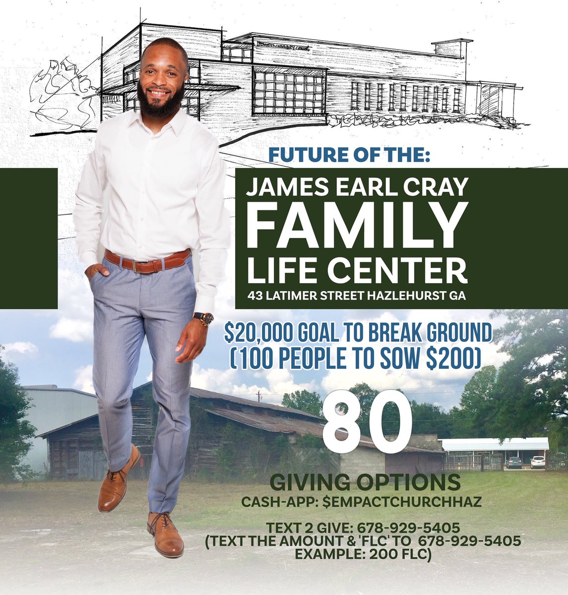 empactchurchhaz's tweet photo. There is still time! Be 1 of 100 people to sow $200 into the ground breaking of our Family Life Center! Text ‘200 FLC’ to 678-929-5405 or Cash App $empactchurchhaz | #EMPACT2018 #WeAreEMPACT @j_earl_cray https://t.co/DYwdI5K2Fy