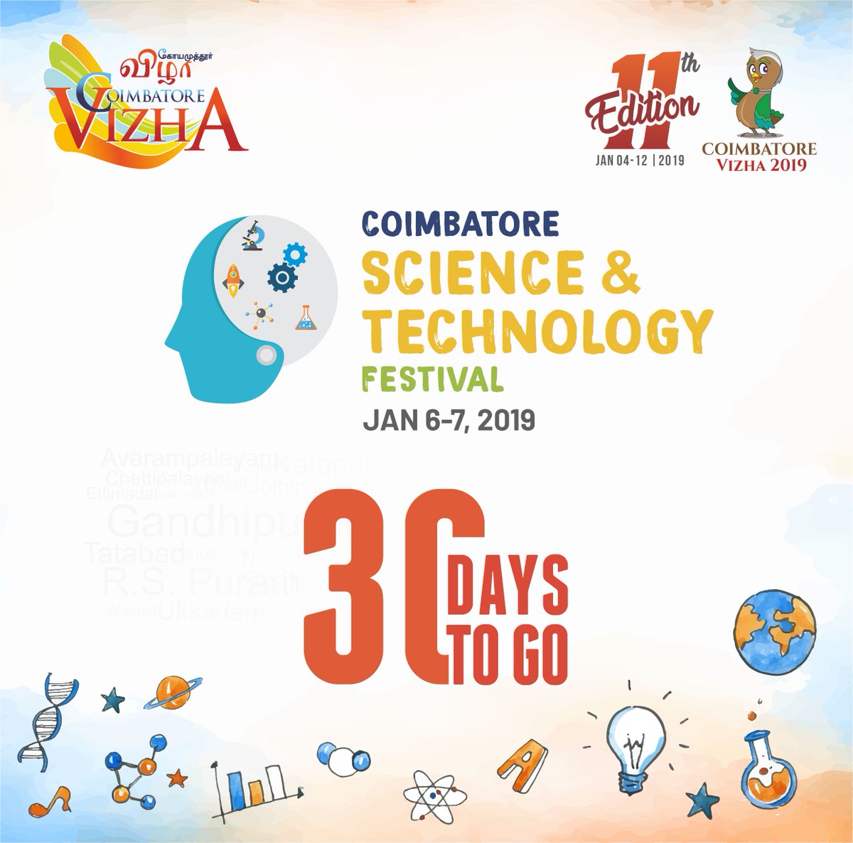 CSTFEvent's tweet image. 30 Days To Go for The First Ever Coimbatore Science &amp;amp; Technology Festival.

More Info - cstf.co.in

#CSTF #CelebrateCoimbatore