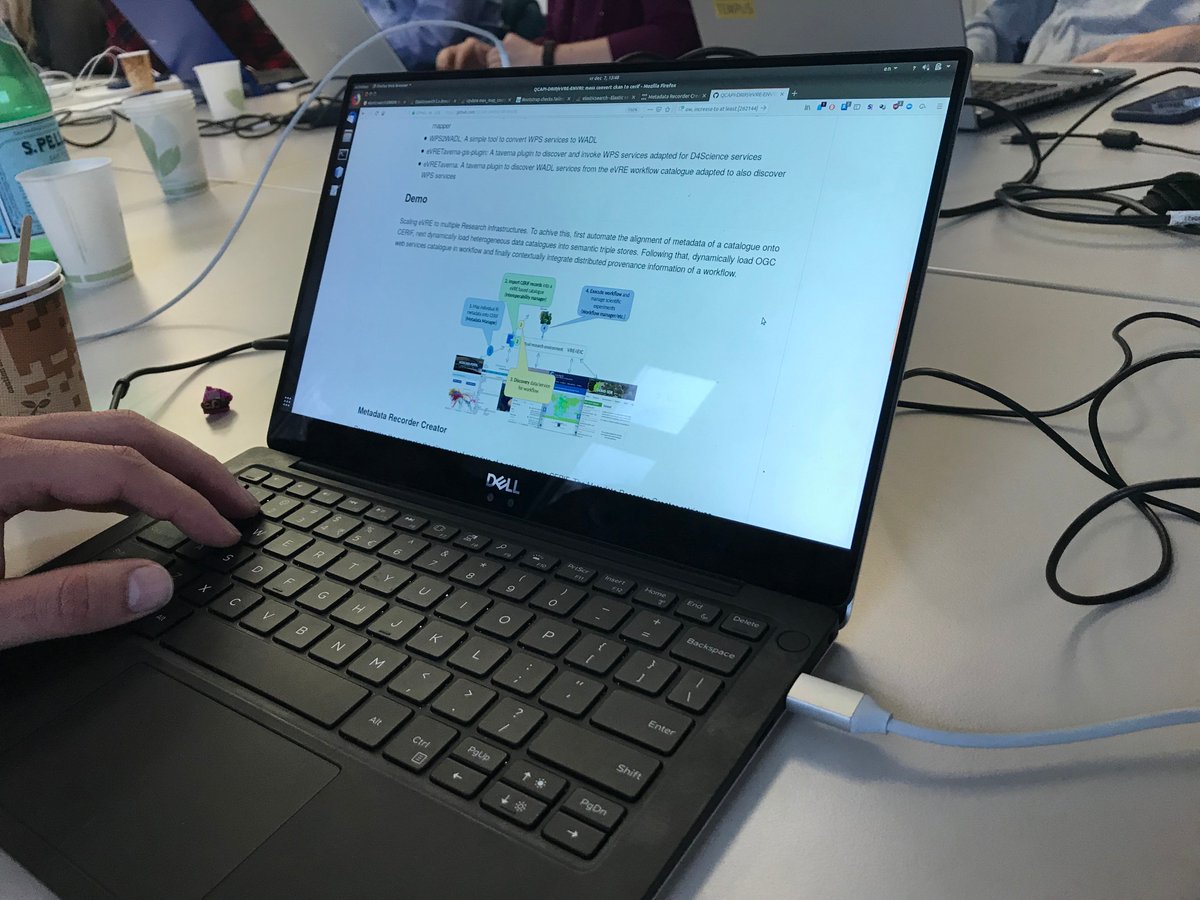 zhiming72's tweet photo. A live demo on catalogue ingestion, workflow and provenance demo presented by #UvA in the final review of H2020 @VRE4EIC porject. The demo is also jointly developed with partners from #VRE4EIC and the #ENVRIPLUS Data for science theme. https://t.co/hpT5HFmKdv