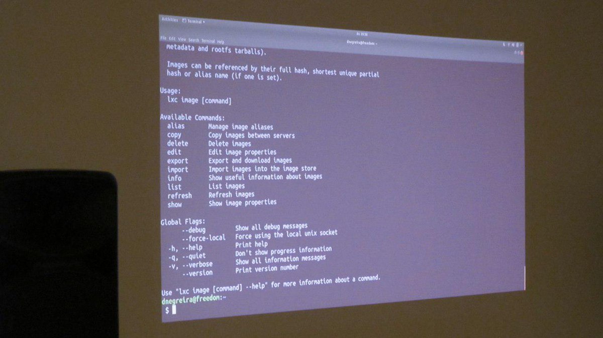 ubuntuportugal's tweet photo. Ontem realizou-se com grande sucesso a #UbuntuHour dedicada a LXD #containers .
Muito obrigado a todos os que participaram e em particular ao @dnegreira por ter vindo de tão longe para partilhar o seu conhecimento com a comunidade. 

#UbuntuPT #Ubuntu https://t.co/2ddeRN5bc4