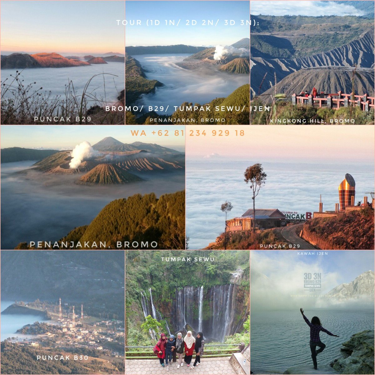 Bromo_B29's tweet photo. Private/ Open Trip: 
➡ Bromo Midnight (12jam) 
➡ Bromo - B29 - Tumpak Sewu - Ijen (1D 1N/ 2D 2N/ 3D 3N)

Tripadvisor
#Bromo #B29 #TumpakSewu #IjenCrater #Jakarta #Bandung #Surabaya #Starbucks

~ Bromo Sisi Yang Lain ~ 
📲 +62 81 234 929 18 

https://t.co/iARBNdR0BE

#MNCFashion https://t.co/sGpq1QJIQa