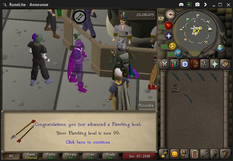 And there it is :p 99 Fletching achieved! :D