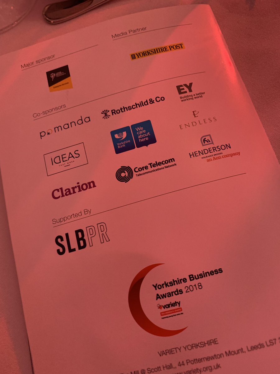 DallyIdeas's tweet photo. Pleasure to be a sponsor once again at the @VarietyYorks #VarietyYBA awards. Let’s hope we raise lots of money this afternoon with fellow Yorkshire businesses @ideasthatworkco https://t.co/174JcncJZN