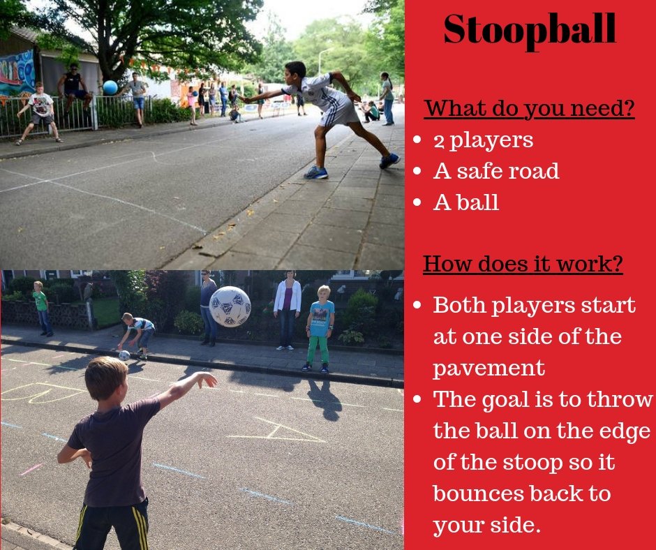 BGCWales's tweet photo. On this #MondayFunday we would like you to share a game with you that needs lots of precision. The game is called Stoopball and you only need two players! Have fun but be very careful, make sure you're on a quiet street! #MondayMotivaton #Stoopball https://t.co/MkVL7x0ZtH