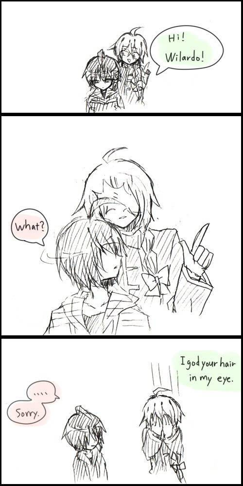 blueiziz's tweet image. お題箱より
【アーシェがウィラルドに迷惑している話】
（逆ならいくらでも思いつくけどあえてのそっちか……！と思ったお題です
　なかなか状況の想像がつかず難しかった……、でも楽しかったです）

１、２枚目　日本語版
３，４枚目　English ver
お題、ありがとうございました！

#WitchsHeart