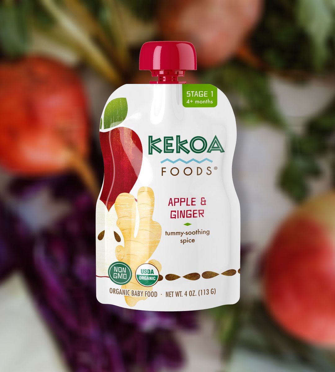 We start with flavorful organic apples that are naturally sweet and combine just the right amount of ginger to create a warm full flavor to satisfy your little one’s appetite. Preorder at KekoaFoods.com. #bravebabiesboldparents #kekoafoods #babyfood #organicbabyfood