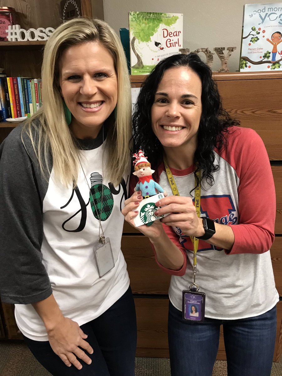 MrsADHES4th's tweet photo. Happy Friday- the elf hunt started early for me and I prevailed. Thank you Jill and Erin @HESRegalEagle https://t.co/CgG37rp8yA