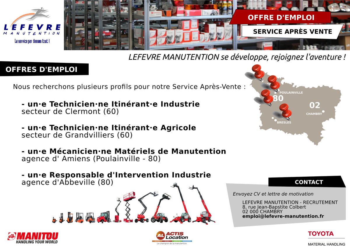 LAMANUTENTION's tweet photo. Lefevre Manutention se développe, rejoignez l'aventure ! https://t.co/HX0IbVnBXH