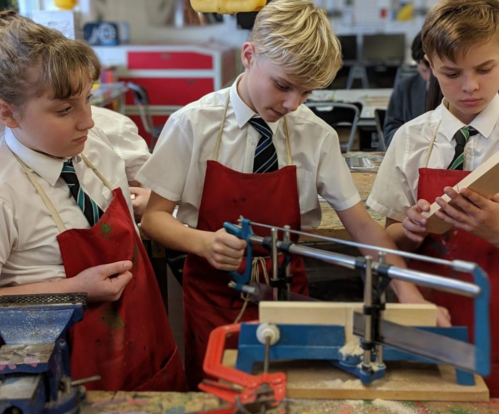 Enterprise_TA's tweet image. Ewan mastering the mitre saw as part of his #DesignandTechnology #BugBox project. Very tidy work! 👍👍