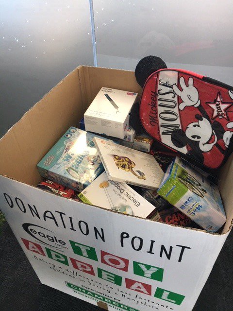 EagleKateHanson's tweet photo. A second full box from @ChambersRecycle today! 

There's still time to donate a new and unwrapped Christmas present, to find your nearest collection point please follow the link below. 

https://t.co/qveEJHosjK https://t.co/b8l9kt3d2B