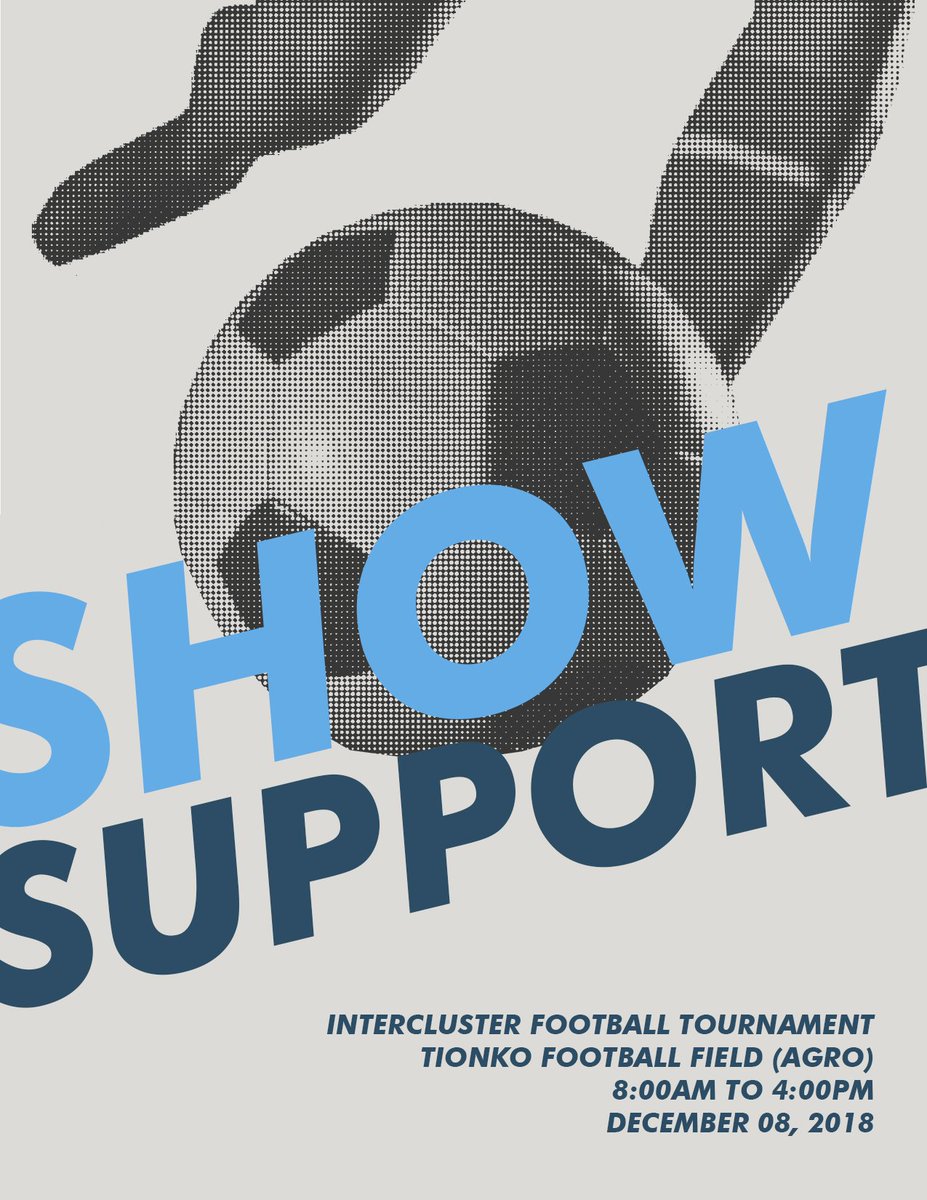 ADDUFT's tweet photo. GAME DAY TOMORROW!! SHOW SUPPORT!!

The ADDU-SHS Football Team brings you an inter-cluster tournament this December 08, 2018 at the Tionko Football Field!!

Come and support your cluster as they compete against each other in the field!!

SEE YOU IN THE PITCH!!

#OBF https://t.co/bpEyXojyP1