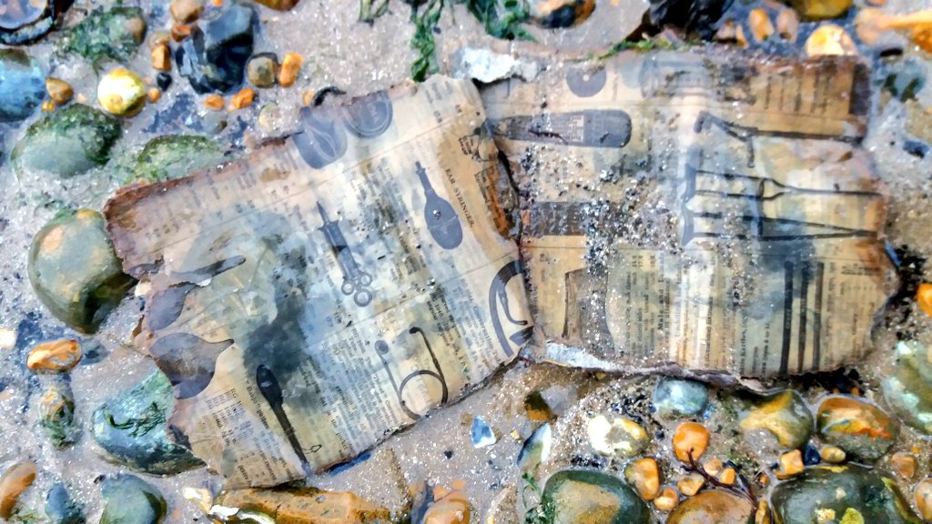 mm_masterson's tweet photo. Any #mediahistory or #coastalstudies folk know why 100+ year old newspapers are washing up on this Kent beach? Assuming there is an explanation other than FATE... https://t.co/h5WYXT9wXL
