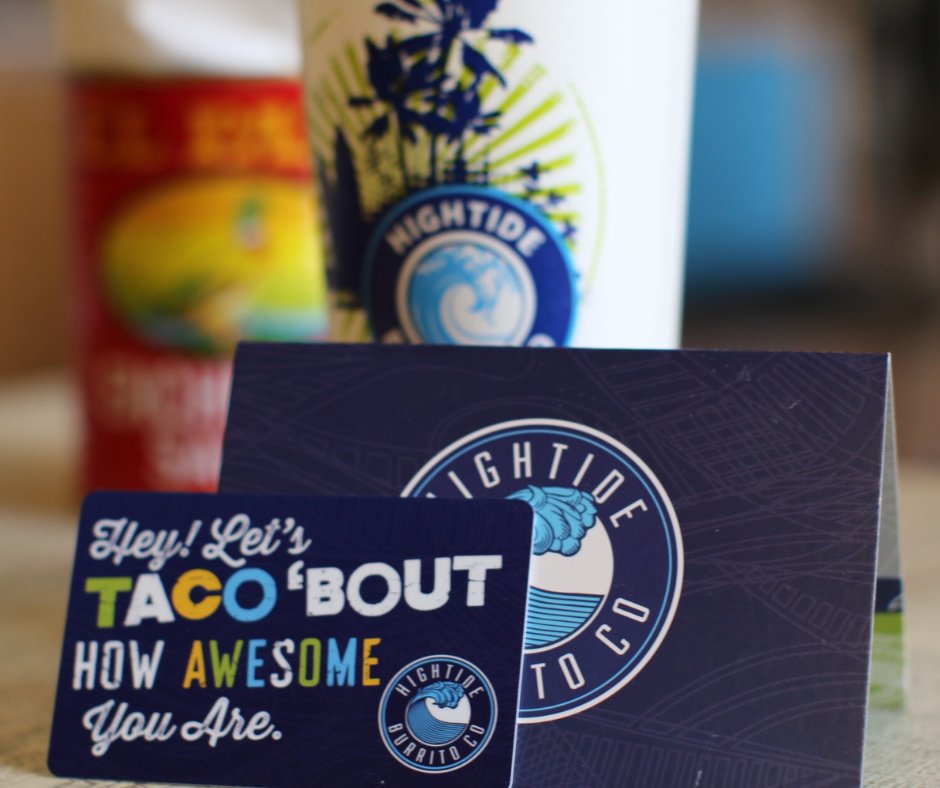 HightideBurrito's tweet photo. Nothing says happy holiday like a burrito!  Order online or old school in store #wintheofficegiftexchange https://t.co/F8Qeuq7zRr