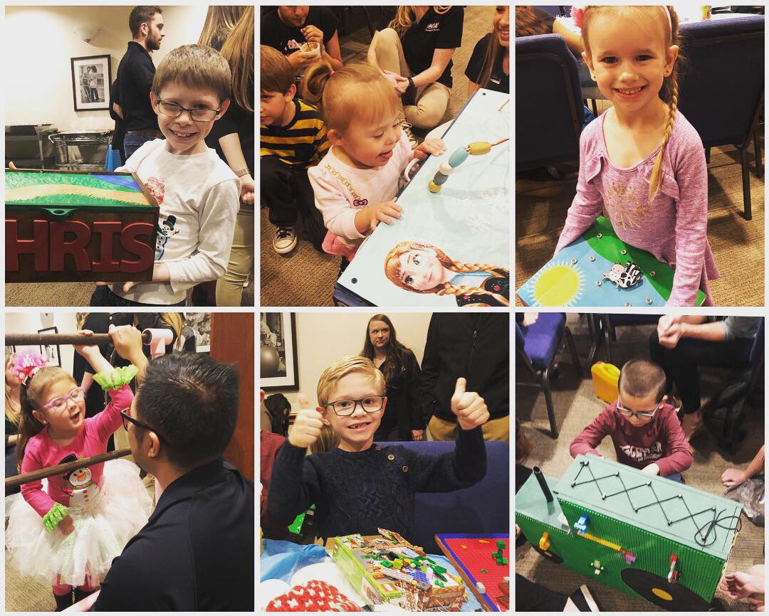 WestTXRehab's tweet photo. The @acuedu Occupational Therapy students came to WTRC this week and brought along some holiday cheer! The students final was to create a toy tailored to the goals of some of our WTRC kiddos. The smiles and giggles are a testament to the wonderful job these future therapists did! https://t.co/2Rvr7AbRh2