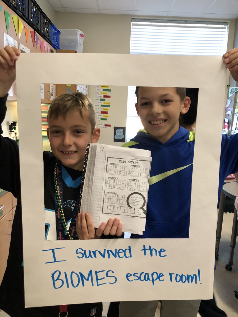 MsZaccour's tweet photo. Our Biomes escape room was a success!! #WeROdell https://t.co/5T8q7J7D32