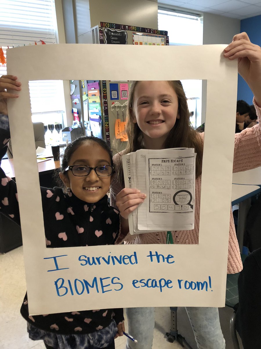 MsZaccour's tweet photo. Our Biomes escape room was a success!! #WeROdell https://t.co/5T8q7J7D32