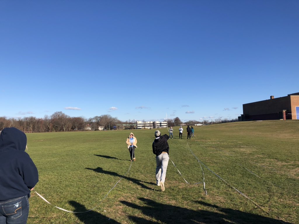 beckerphysics's tweet photo. @hphysics Measuring the distance the rocket flew #physicsislife https://t.co/aaUpMdvBcZ