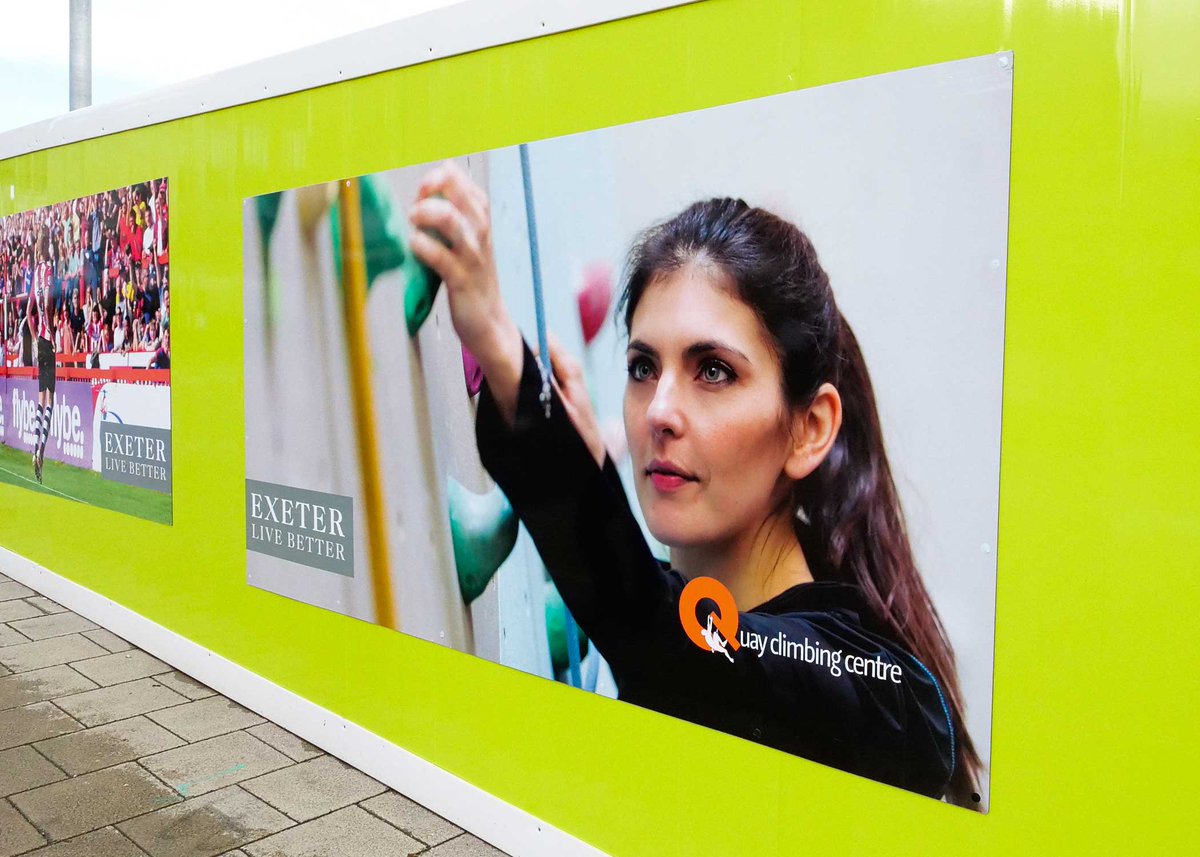 ExeterLiveBette's tweet photo. Bus station hoardings are starting to look fantastic. Our logo looks great on them! #LiveBetterExeter https://t.co/3IV8AzN0kp