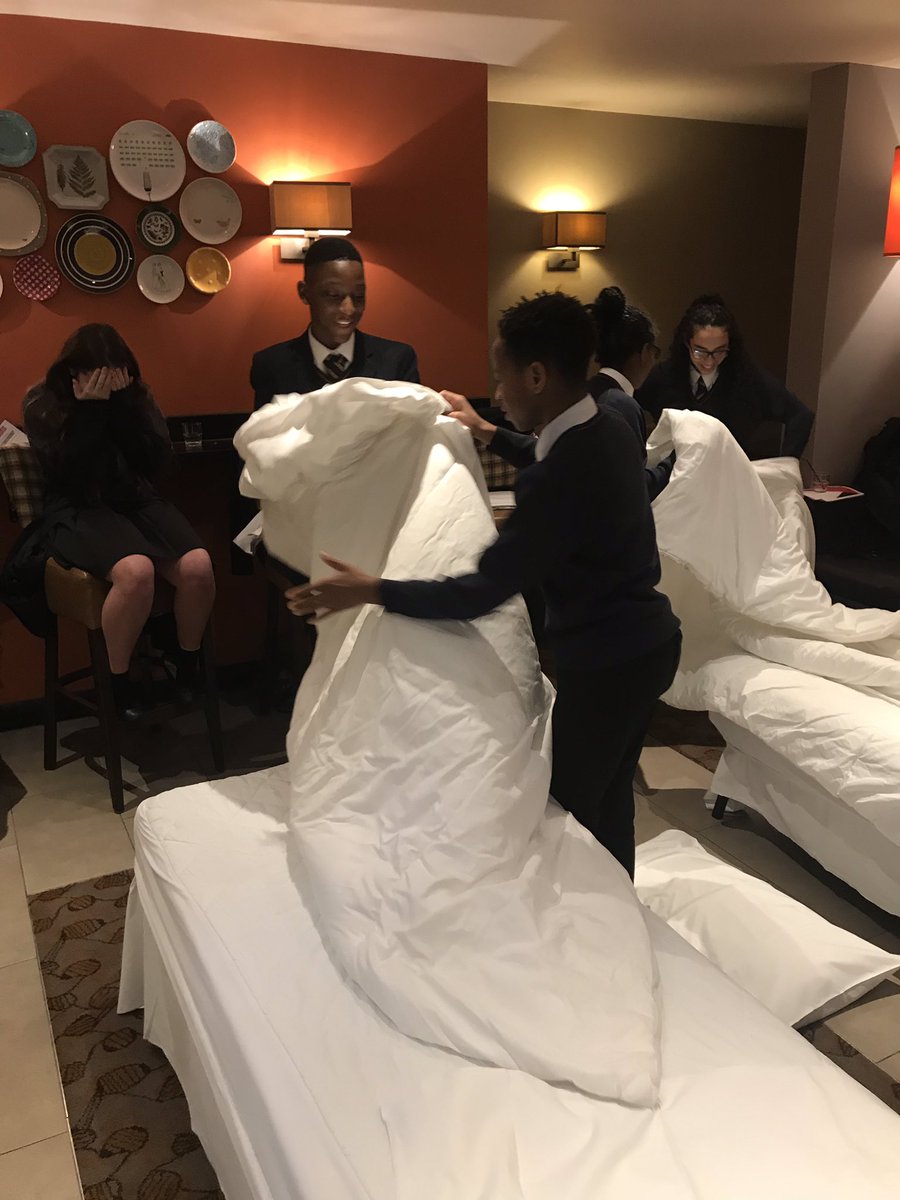 Y8/9 pupils have been putting their employability skills into practise today <a href="/premierinn/">Premier Inn</a> We have been inspecting rooms, role playing customer service scenarios and making beds! #InspiredToAspire <a href="/SalfordFDN/">Salford Foundation</a> <a href="/JoannaKerriSmit/">Joanna Smith</a>
