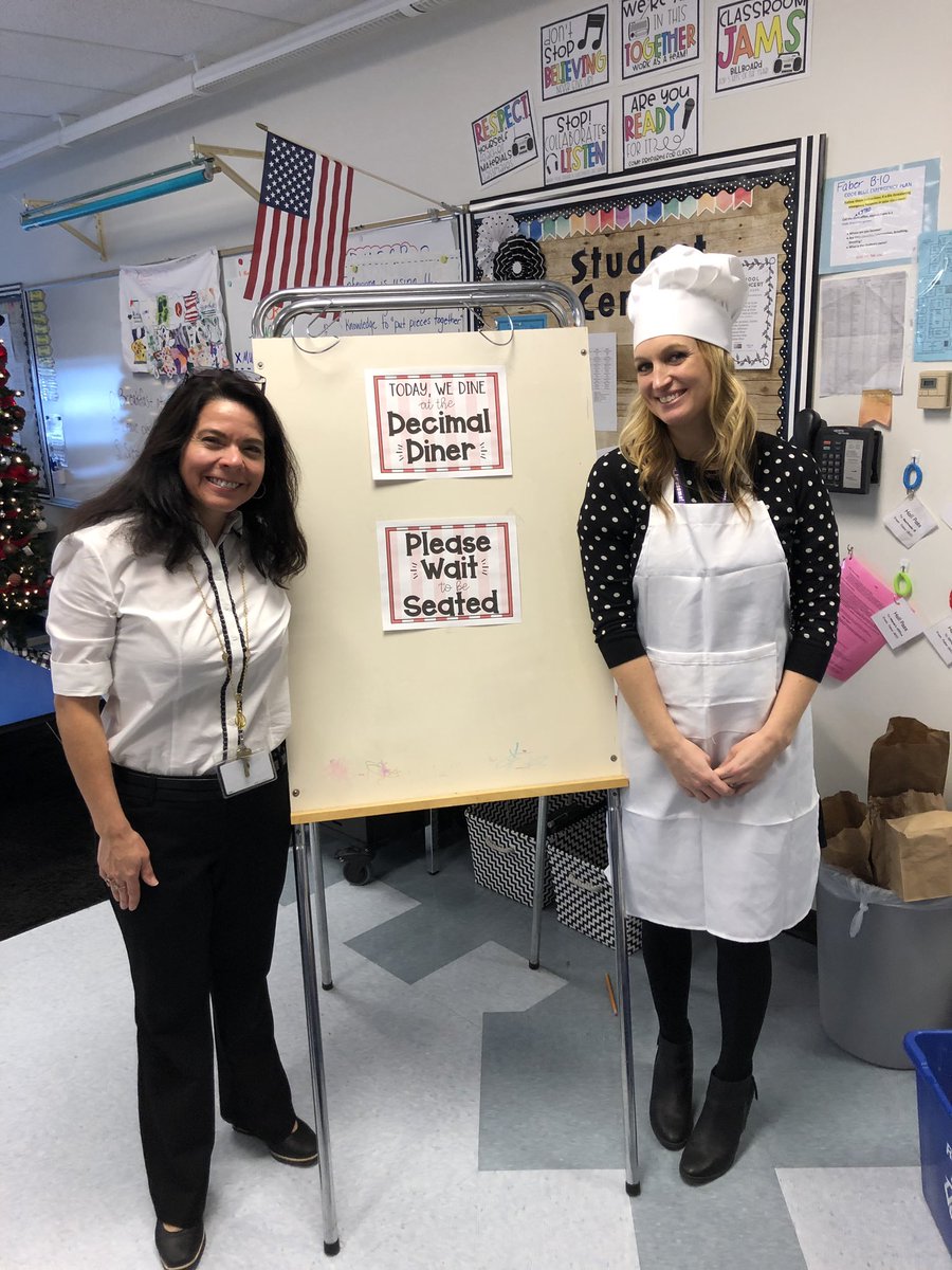 WeLoveHTWiley's tweet photo. Decimal Diner with Mrs. Faber and Mrs. Guarino! #wileyworld #decimals #kidsdeserveit https://t.co/wlGmH22Qpn