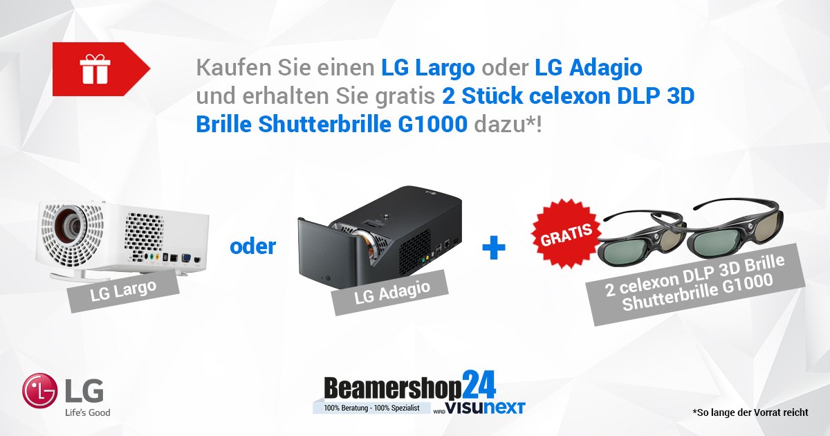 visunext_DE's tweet photo. 📢 Erhalten Sie beim Kauf eines LG Largo oder eines LG Adagio zwei 3D Brillen gratis dazu!  Nur so lange der Vorrat reicht! 
➡️ https://t.co/Vv4nE4qrZK

#LGDeutschland #LG #Heimkino #LEDBeamer #3D https://t.co/7r5Crepz7g