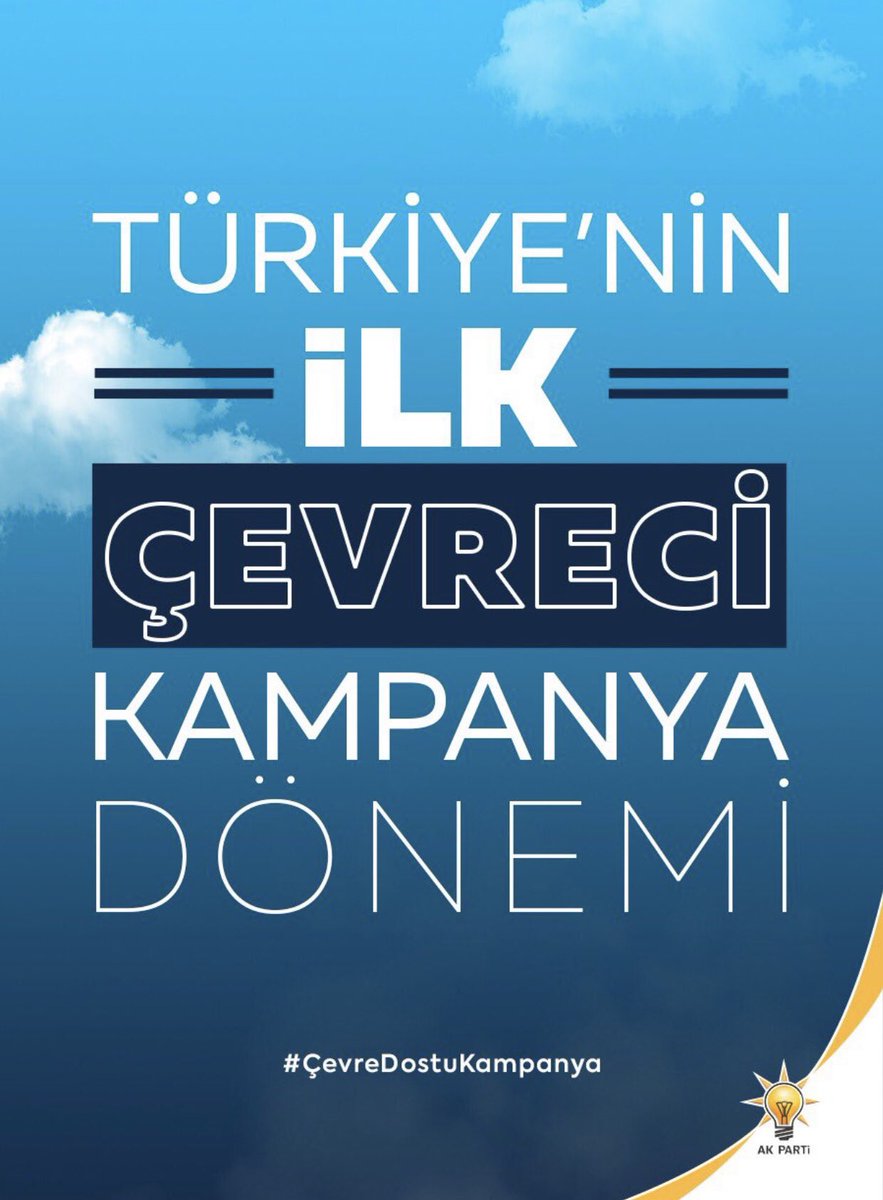 İlker her zaman <a href="/Akparti/">AK Parti</a> ‘den...
Türkiye’nin ilk çevreci kampanya dönemini, Cumhurbaşkanımız <a href="/RT_Erdogan/">rt_erdogan</a> liderliğinde başlatıyoruz. 
#ÇevreDostuKampanya
#ÖnceMilletÖnceMemleket