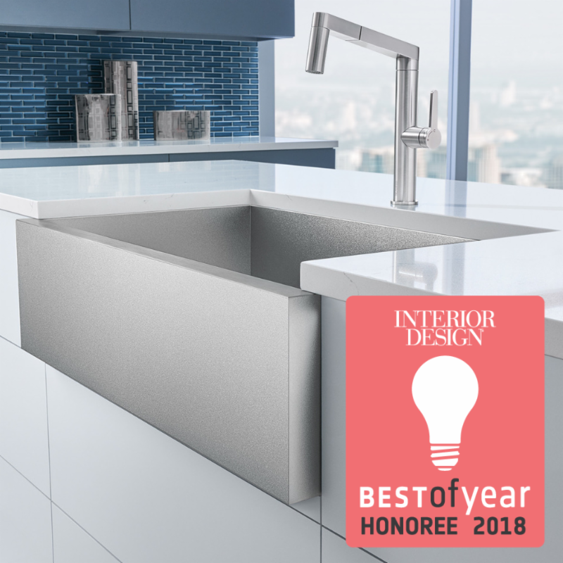 blancoamerica's tweet photo. BLANCO is proud to announce the PRECISION DURINOX Apron Front sink is an honoree of the @InteriorDesign Best of Year Awards! Thanks to everyone who voted for BLANCO! https://t.co/gkByhl5hPK https://t.co/VGILpaAhUY
