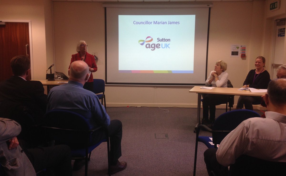 AgeUKSutton's tweet photo. Pleased to welcome Cllr Marian James as a guest speaker, sharing her thoughts on the value of partnership working #StrongerTogether #SuttonPlan https://t.co/ZGuoawQDFr