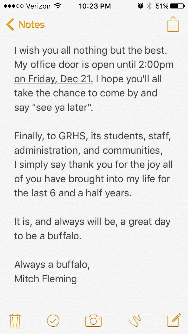 To the GRHS student body.