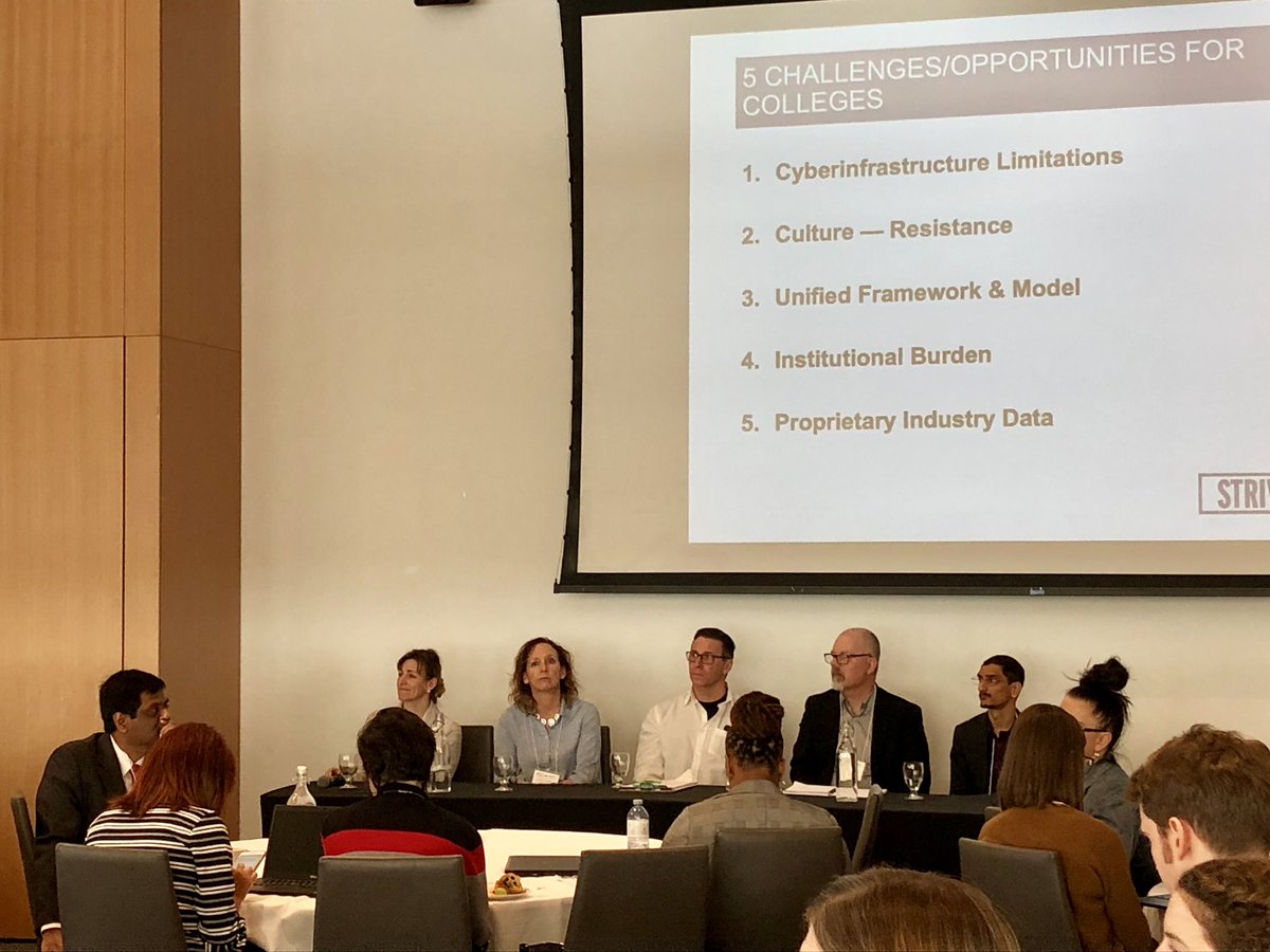 Interesting panel discussion on the challenges/opportunities for Colleges at the Research Data Management Summit hosted by Centennial College <a href="/CentennialEDU/">Centennial College</a>