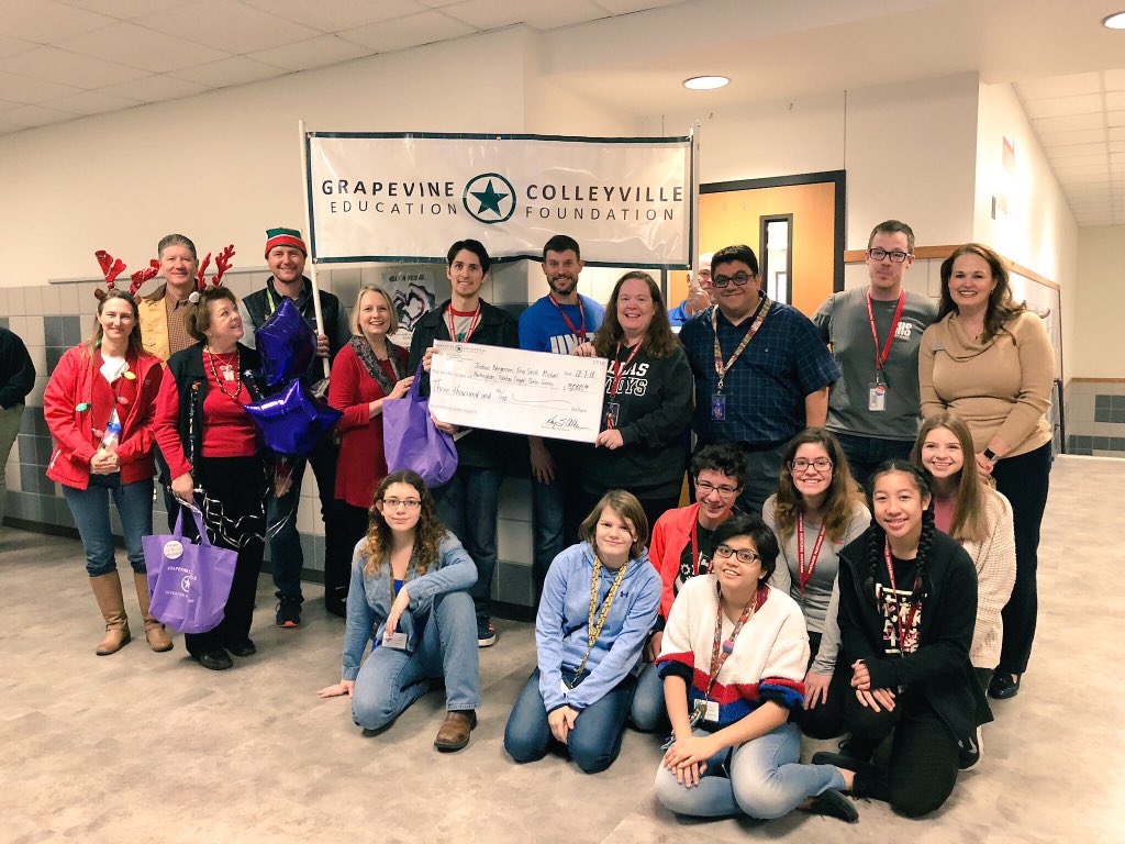 Congratulations to Joshua Bergerson, Erin Smith, Michael Nottingham, Nathan Cooper, &amp; Patton Garay at <a href="/Grapevine_HS/">Grapevine High School</a> for receiving a $3,000 grant for Collecting &amp; Analyzing Real Time Data in Chemistry! #GCEFWishGRANTED