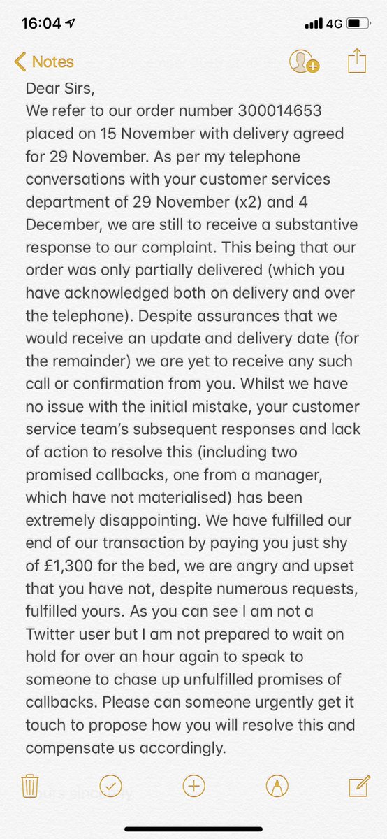 tomwilliams674's tweet photo. Extremely poor customer service, please see below. #bensonsforbeds #furnitureombudsman https://t.co/HvUs4acrZx