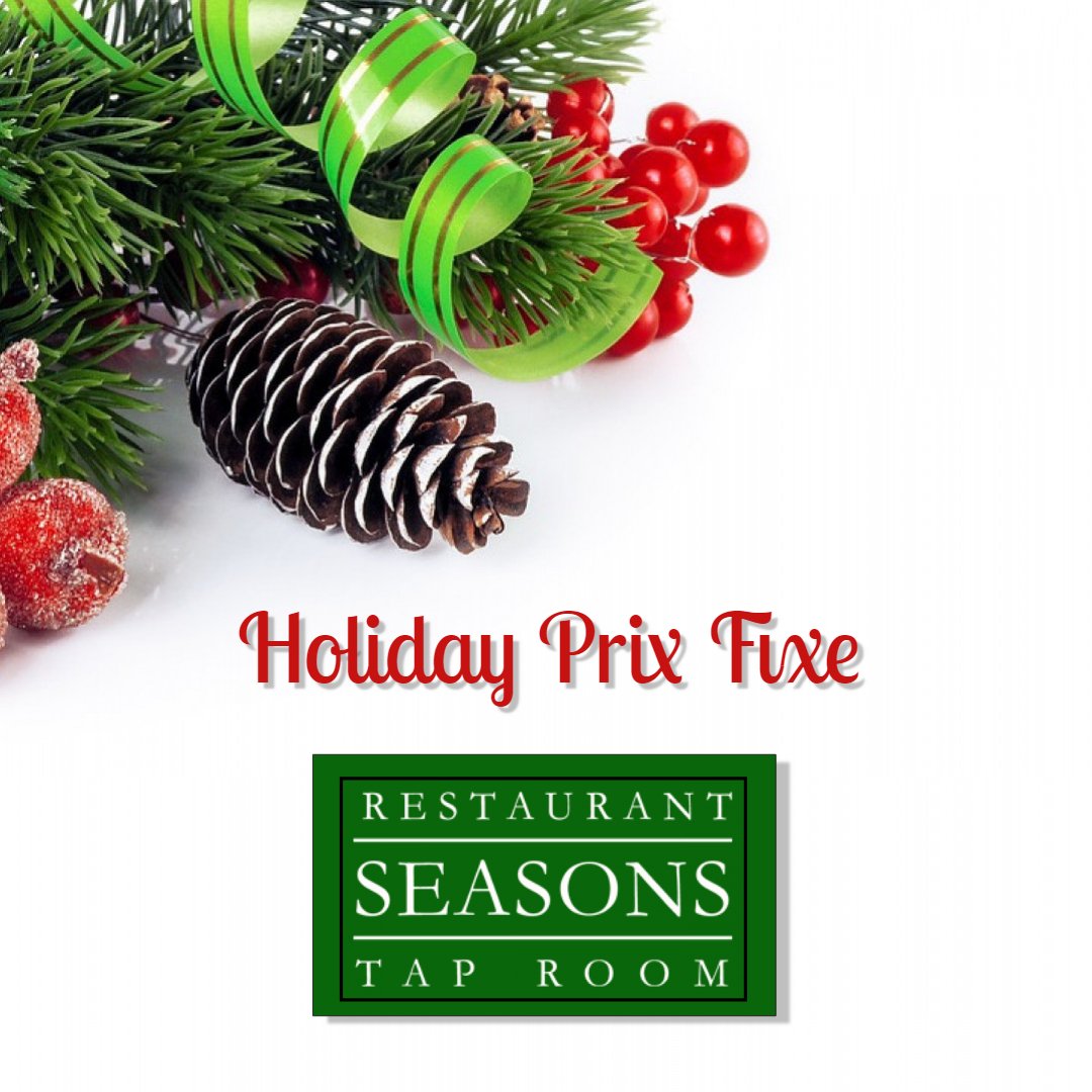 SEASONS HOLIDAY PRIX FIXE!!
Includes:  soup and salad, small plate, entree, and dessert!
$59.99++ per person
For more information:  bit.ly/2rq8kNL 
#Christmas #dinner