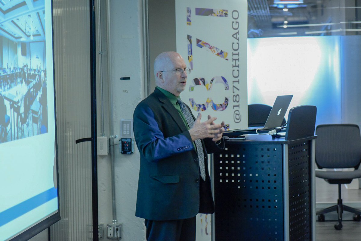 1871tech's tweet image. &quot;It’s very important that you inform yourself of regulations that are active now and how they’ll impact your business,&quot; explains Les Davies @AdvocacySBA. As an advocate, Les talks to entrepreneurs to learn what reforms are needed in the small biz community. #policyforprogress