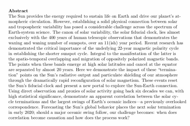 myytinkertojat's tweet image. #solarforcing NASAn uunista ulos. Auringolla oletettua suurempi rooli #enso’on #ilmastotiede #ilmastonmuutos @Hohheli arxiv.org/pdf/1812.02692…