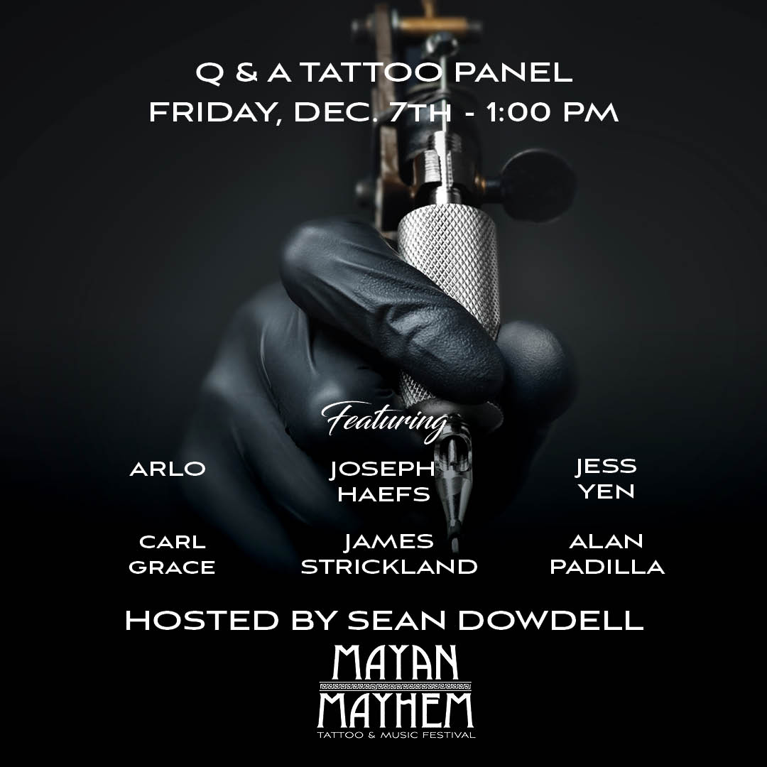 Today at Mayan Mayhem, Nikko Hurtado and Carlos Torres share tips and tricks of the tattoo biz plus an all-star panel hosted by <a href="/ClubTattoo/">Club Tattoo</a> Sean Dowdell. 

#mayanmayhem
#tattoofans
