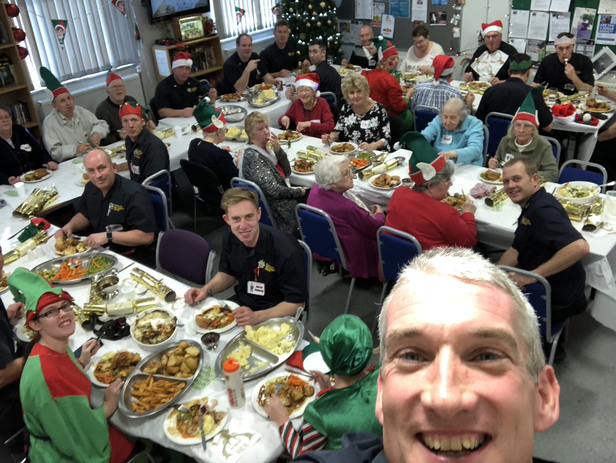 HumbersideFire's tweet photo. We love our job - Today we opened up Peaks Lane Fire Station and made Christmas Dinner to help combat social isolation at Christmas.   #Christmas #SocialIsolation #Community #CommunitySpirit https://t.co/U8wYDjXlW5