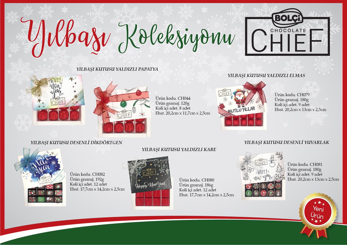 #yeniyıl                                    Bolçi Çikolata Yeni yıl konsepti ile birbirinden lezzetli çikolataları sizlerle... hemen sipariş vermek için bolcikolata.com