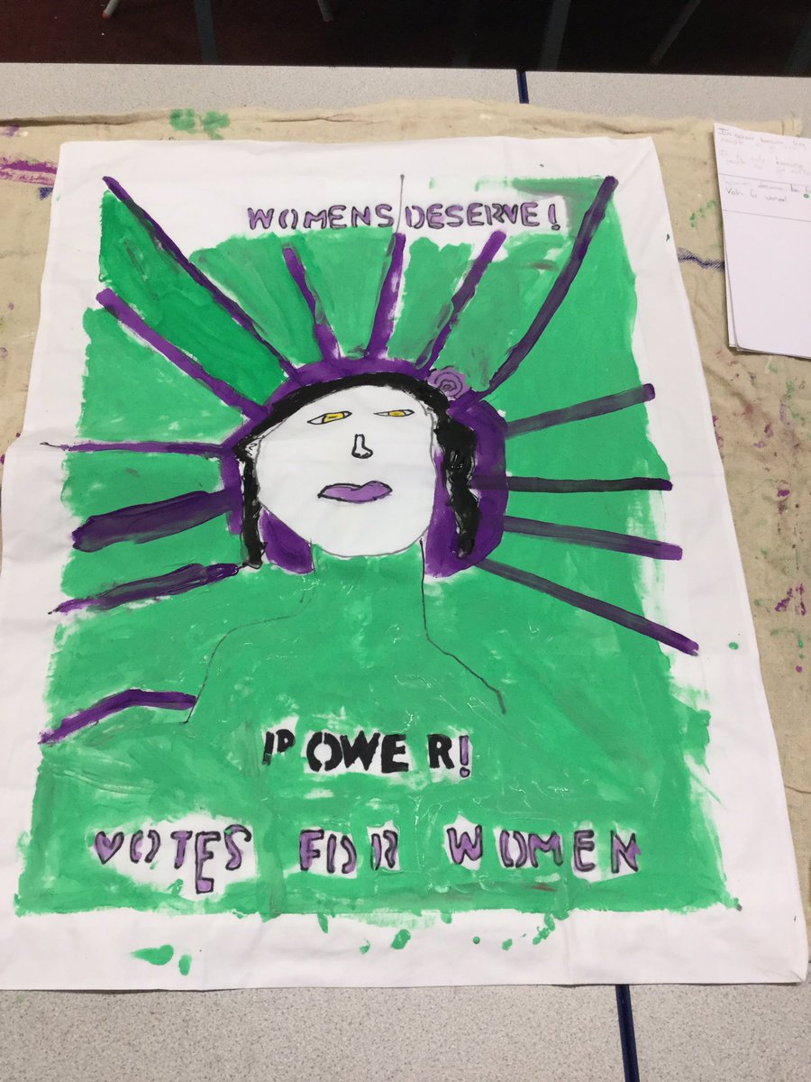 CLASS4BLONGSHAW's tweet photo. Some amazing art work produced today about the suffragette movement #arthistory https://t.co/3wcadAsuUI