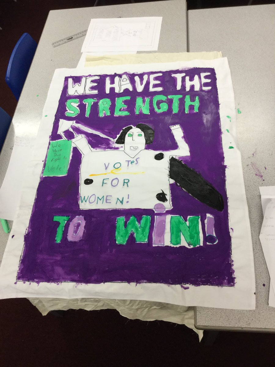 CLASS4BLONGSHAW's tweet photo. Some amazing art work produced today about the suffragette movement #arthistory https://t.co/3wcadAsuUI