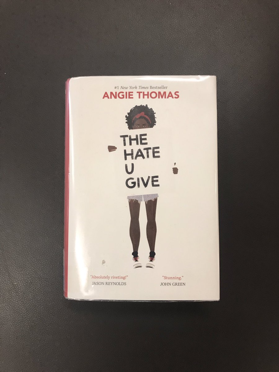 Library_JCHS's tweet photo. First line Friday: “I shouldn’t have come to this party.” The Hate U Give by Angie Thomas. Voted Best of the Best @goodreads for 2018 https://t.co/pJJydjJ2ym