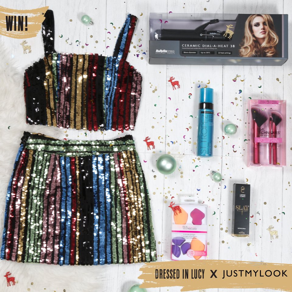 i_athleticsuk's tweet photo. #WIN! 🎄On the 8th day of #Christmas, we've teamed up with @justmylookcom for your chance to win a £100 Dressed In Lucy &amp; all of these goodies from Just My Look 💅To enter:

1. Follow @dressedinlucy &amp; @justmylookcom 
2. RT &amp; tag your besties 👭  

Ends 15/12/18
#12DaysOfChristmas https://t.co/GrkWMSIuF7
