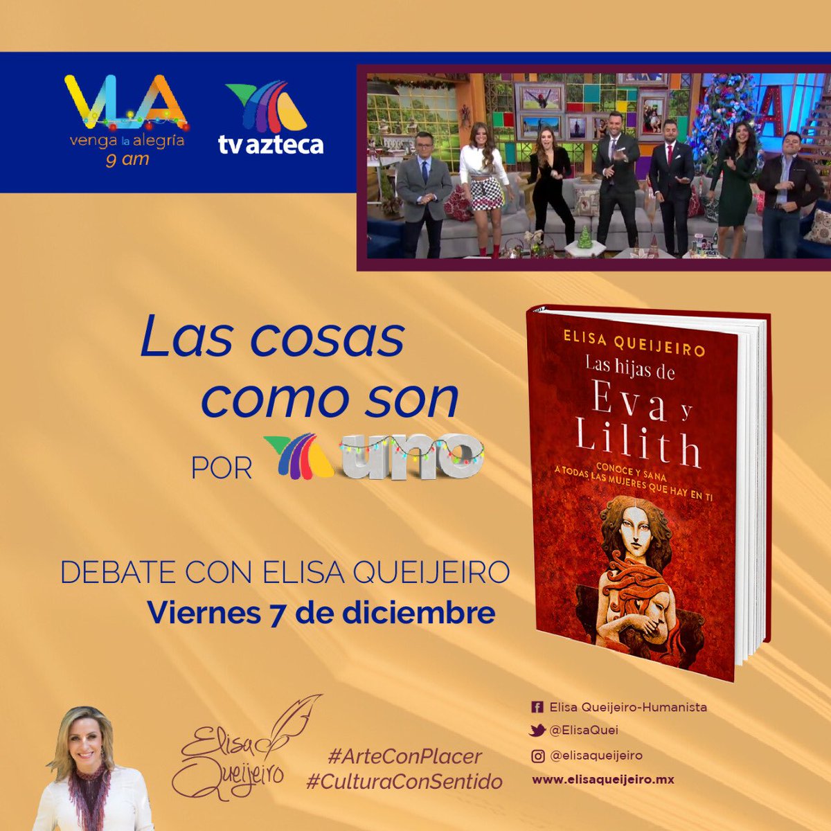 Porque el tema de la Mujer no es moda, es urgencia y aún más platicarlo alienado y con la inteligencia de la integración con lo masculino... esa es la #Evolución #lashijasdeevaylilith @VengaLaAlegria Gracias mi querido #SergioSepulveda