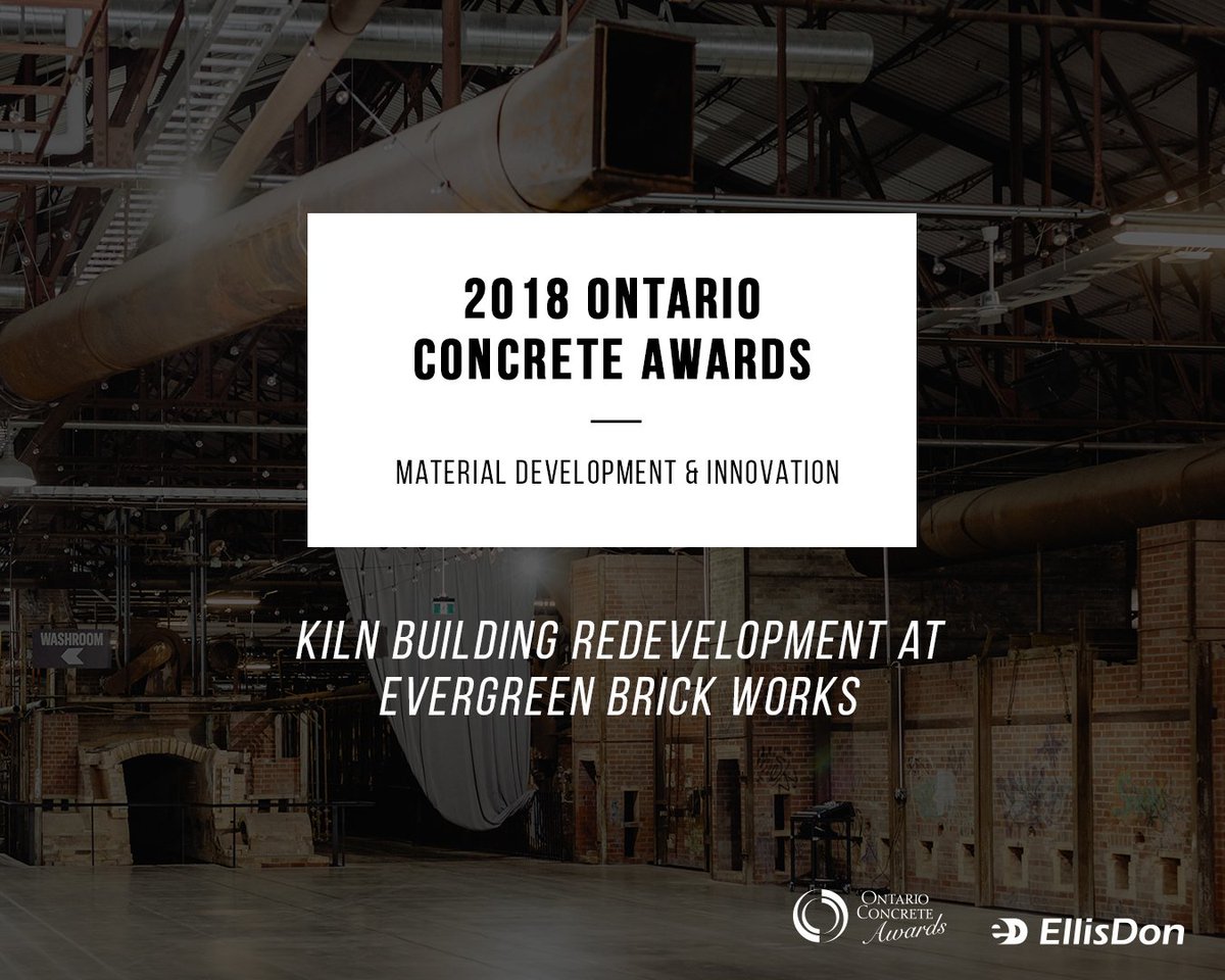 The good news just keeps on coming in today. Our work with the Kiln Building Redevelopment project at @EGBrickWorks has earned us an Ontario Concrete Award in the Material Development &amp; Innovation Category. Congrats to the team!