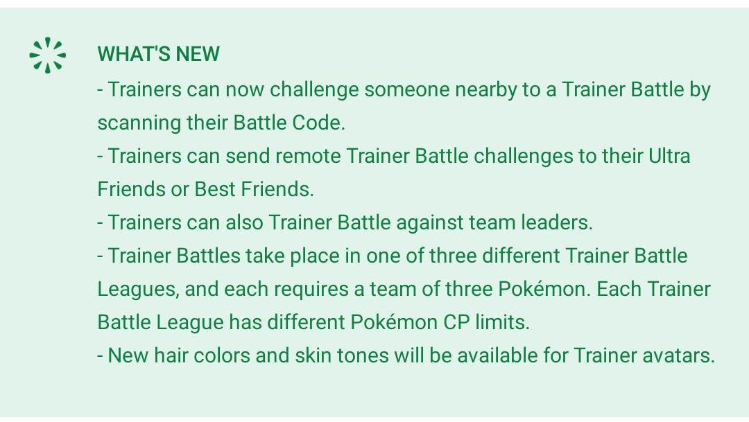 TheSilphRoad's tweet image. A new APK has just begun propagation on the Play Store, travelers, bringing a new loading screen and everything needed under the hood for PvP combat! (Plus new hair/skin tones!)
