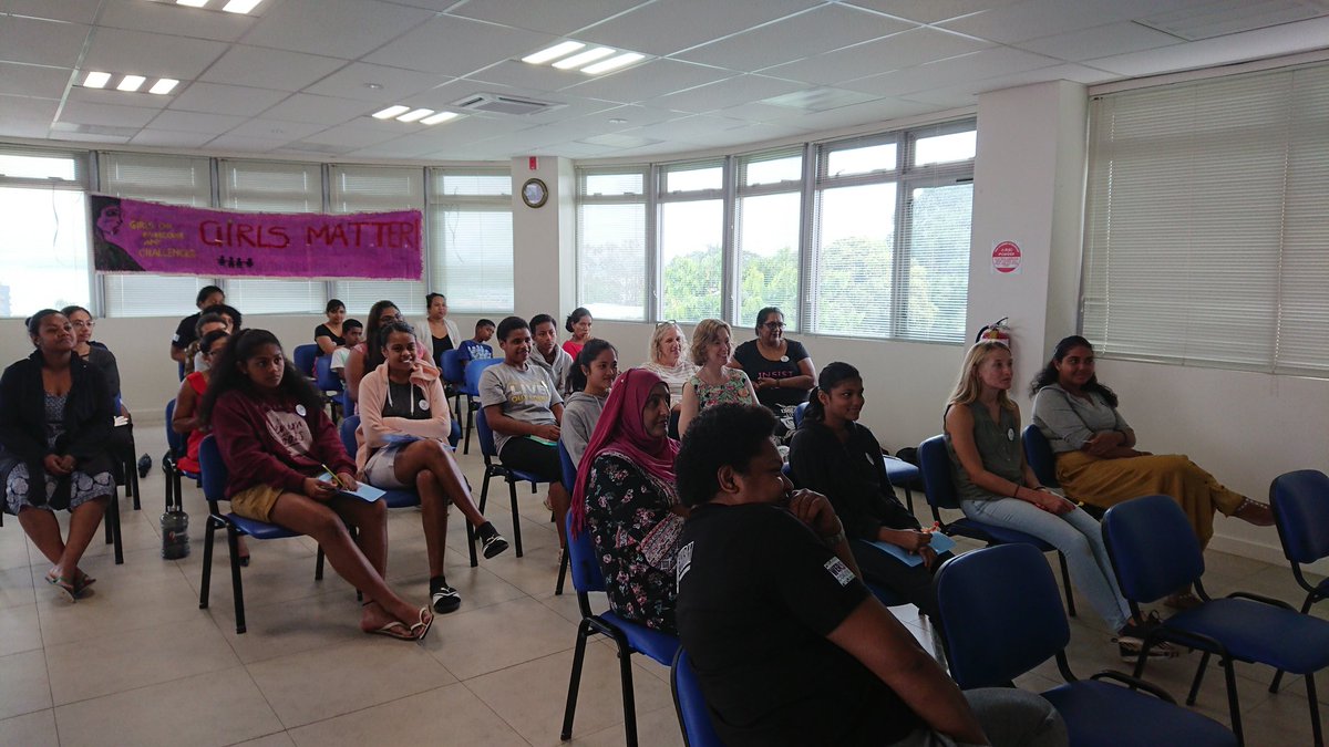 FWRM1's tweet photo. The GIRLS AND ELFA Career Workshop kicks off with @elfa_Fiji Kele giving words of welcome!! #GIRLSLead The event is supported by the Australian Government through @iwda https://t.co/Q3CKfVPqir
