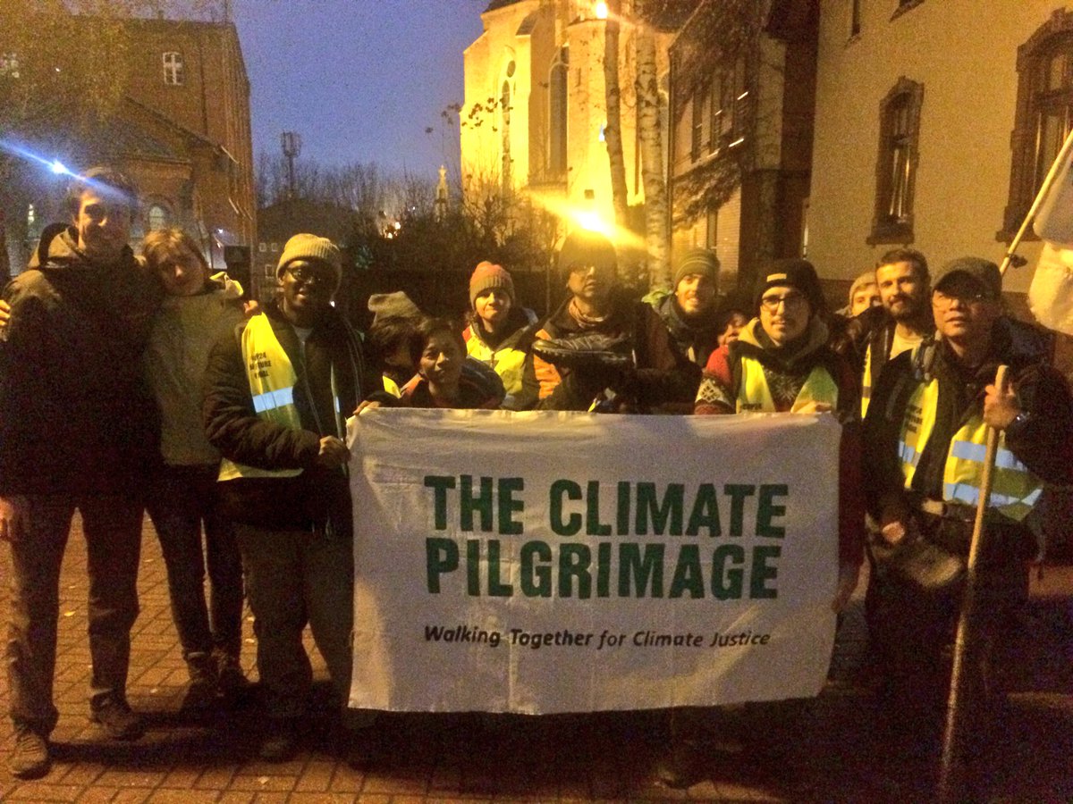 woodleworm's tweet photo. Day 65 of #TheClimatePilgrimage: Today the #ClimatePilgrims have reached its destination #Katowice for the #CoP24. #InCamminoxilClima #RometoPoland #ClimateWalk #ClimateJustice https://t.co/kfNqS6Cdly