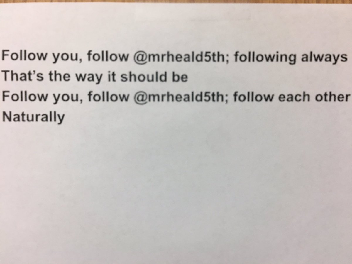 mrheald5th's tweet photo. Please tell me someone can figure out the artist that sings he sing this parodies! @TadlockElem @McSpeddenES #PLBingo2018 https://t.co/rNJ919oBWH